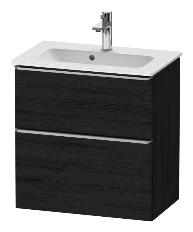 Duravit D-Neo Waschtischunterschrank mit 2 Auszügen Griff Edelstahl Gebürstet 610 x 625 x 372 mm - Eiche Schwarz Matt Rabatt