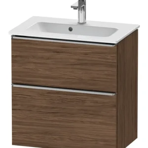 Top-Preis Duravit D-Neo Waschtischunterschrank mit 2 Auszügen Griff Edelstahl Gebürstet 610 x 625 x 372 mm - Nussbaum dunkel Matt