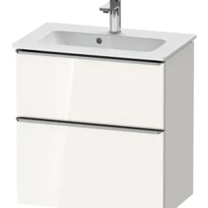 Duravit D-Neo Waschtischunterschrank mit 2 Auszügen Griff Edelstahl Gebürstet 610 x 625 x 372 mm - Weiß Hochglanz Online Kaufen