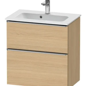 Begrenztes Angebot Duravit D-Neo Waschtischunterschrank mit 2 Auszügen Griff Edelstahl Gebürstet 610 x 625 x 372 mm - Eiche Natur Matt