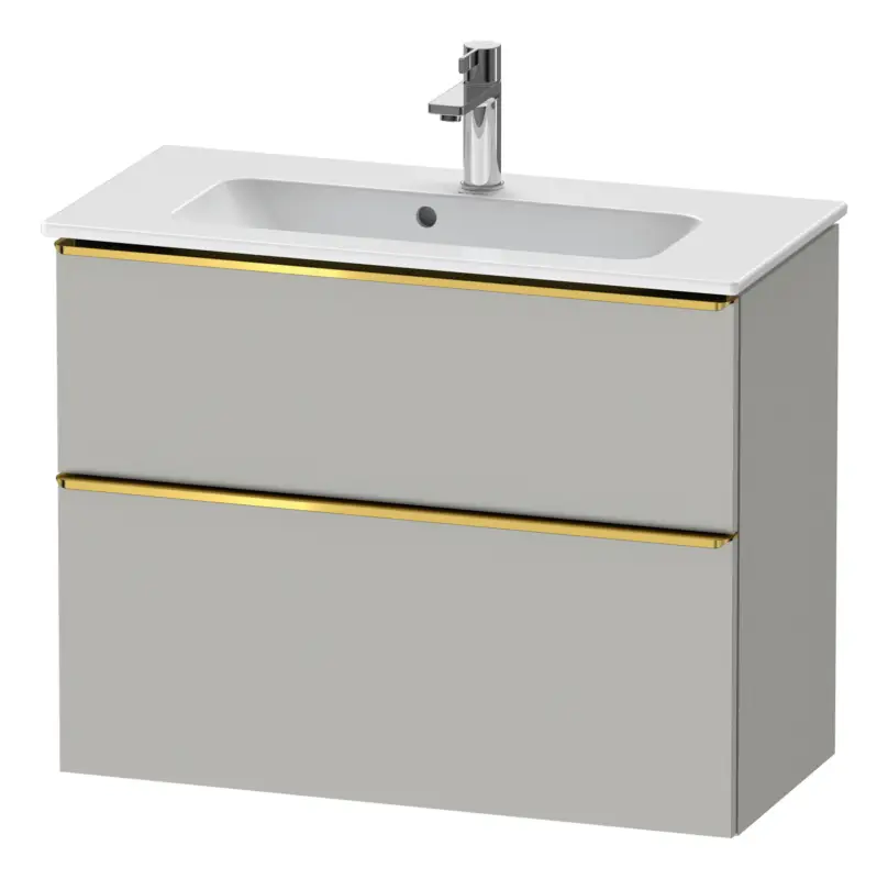 Beliebt Duravit D-Neo Waschtischunterschrank mit 2 Auszügen Griff Gold Poliert 810 x 625 x 372 mm - Betongrau Matt