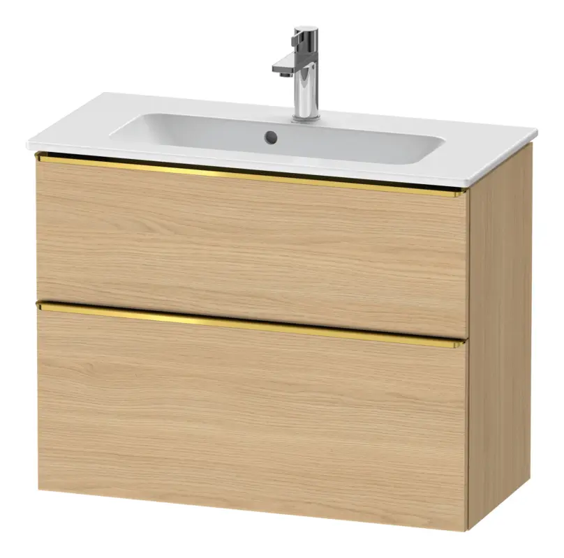 Duravit D-Neo Waschtischunterschrank mit 2 Auszügen Griff Gold Poliert 810 x 625 x 372 mm - Eiche Natur Matt Angebot