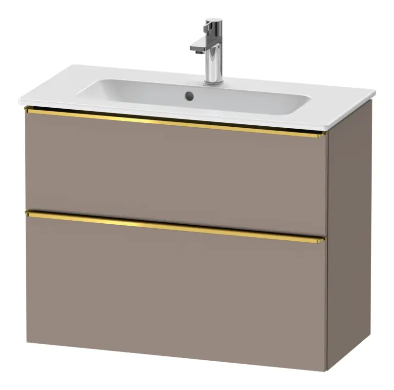 Neu Im Sortiment Duravit D-Neo Waschtischunterschrank mit 2 Auszügen Griff Gold Poliert 810 x 625 x 372 mm - Basalt Matt