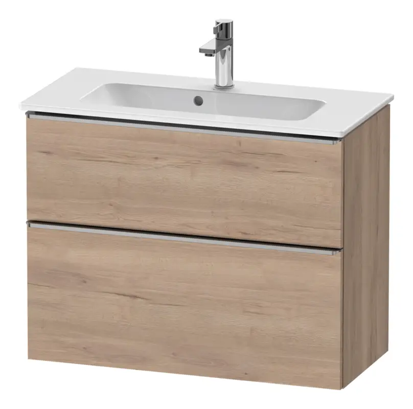 Duravit D-Neo Waschtischunterschrank mit 2 Auszügen Griff Edelstahl Gebürstet 810 x 625 x 372 mm - Eiche Marmoriert Matt Preiswert