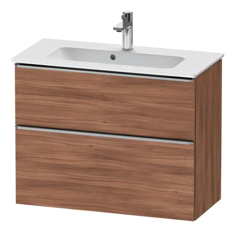 Wochenendangebot Duravit D-Neo Waschtischunterschrank mit 2 Auszügen Griff Edelstahl Gebürstet 810 x 625 x 372 mm - Nussbaum Natur Matt