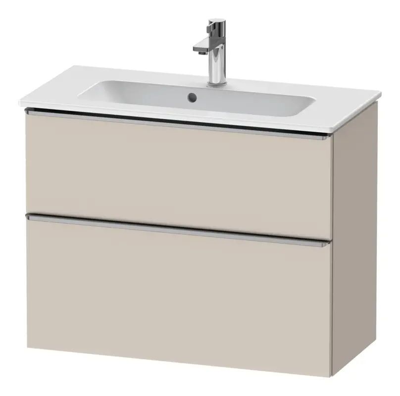 Neue Kollektion Duravit D-Neo Waschtischunterschrank mit 2 Auszügen Griff Edelstahl Gebürstet 810 x 625 x 372 mm - Taupe Matt