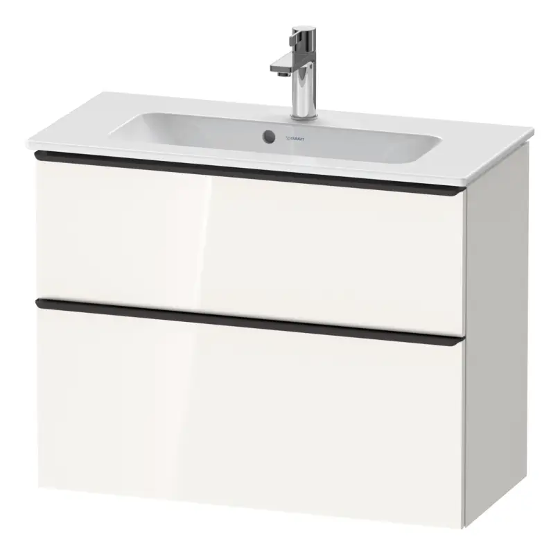 Garantierte Lieferung Duravit D-Neo Waschtischunterschrank mit 2 Auszügen Griff Diamantschwarz Matt 810 x 625 x 372 mm - Weiß Hochglanz