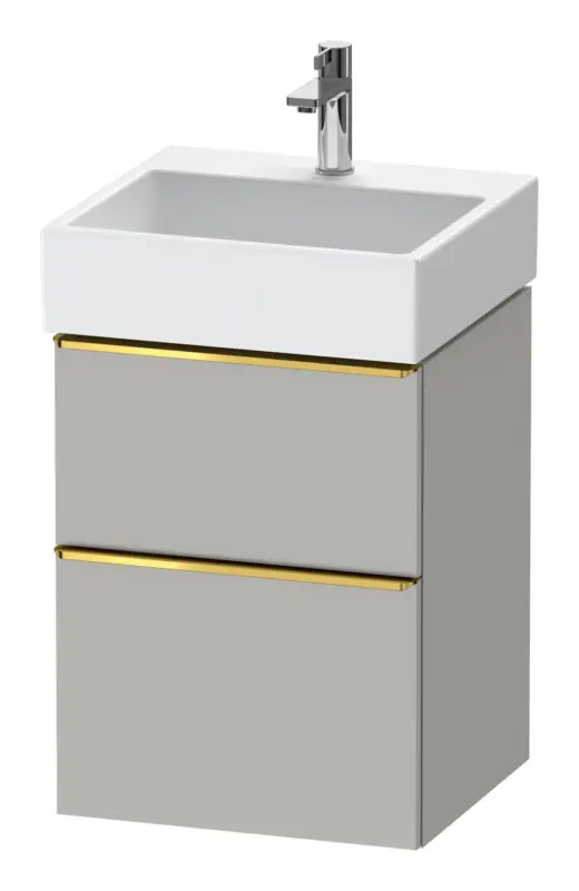 Duravit D-Neo Waschtischunterschrank mit 2 Auszügen Griff Gold Poliert 484 x 625 x 442 mm - Betongrau Matt Top-Preis