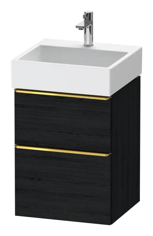 Nur Für Kurze Zeit Duravit D-Neo Waschtischunterschrank mit 2 Auszügen Griff Gold Poliert 484 x 625 x 442 mm - Eiche Schwarz Matt