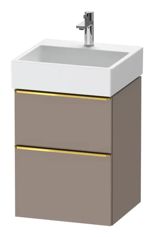 Nur Heute Duravit D-Neo Waschtischunterschrank mit 2 Auszügen Griff Gold Poliert 484 x 625 x 442 mm - Basalt Matt