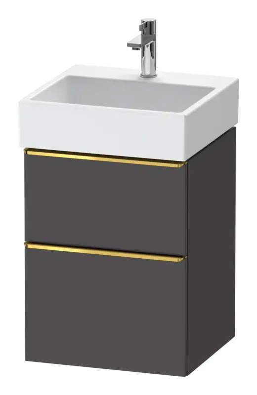 Duravit D-Neo Waschtischunterschrank mit 2 Auszügen Griff Gold Poliert 484 x 625 x 442 mm - Graphit Matt Bestseller