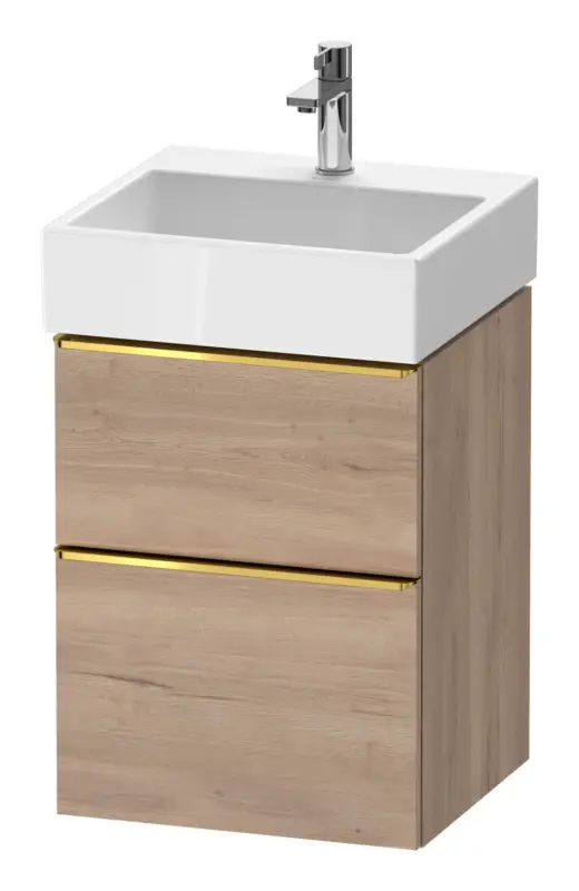 Jetzt Bestellen Duravit D-Neo Waschtischunterschrank mit 2 Auszügen Griff Gold Poliert 484 x 625 x 442 mm - Eiche Marmoriert Matt