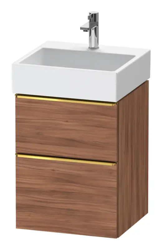 Top-Preis Duravit D-Neo Waschtischunterschrank mit 2 Auszügen Griff Gold Poliert 484 x 625 x 442 mm - Nussbaum Natur Matt
