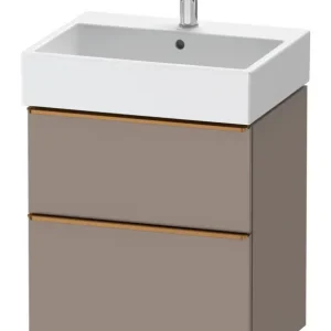Abverkauf Duravit D-Neo Waschtischunterschrank mit 2 Auszügen Griff Bronze Gebürstet 584 x 625 x 442 mm - Basalt Matt