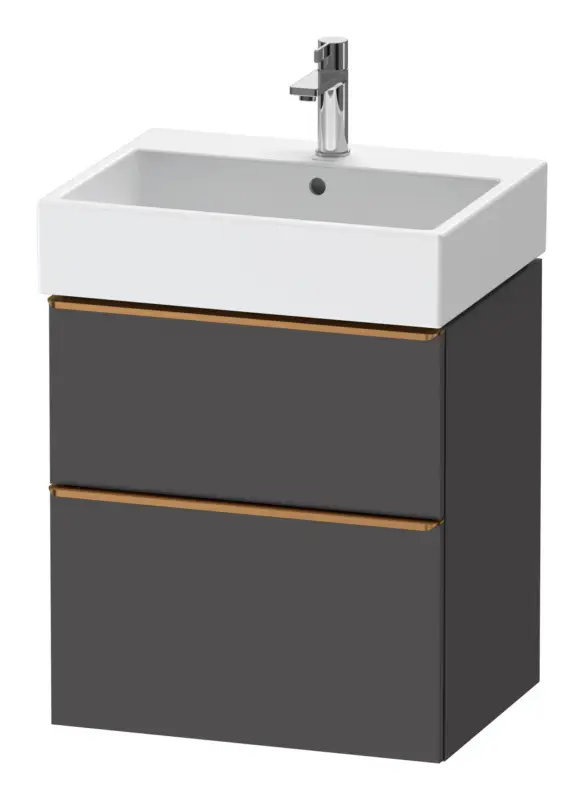 Begrenztes Angebot Duravit D-Neo Waschtischunterschrank mit 2 Auszügen Griff Bronze Gebürstet 584 x 625 x 442 mm - Graphit Matt