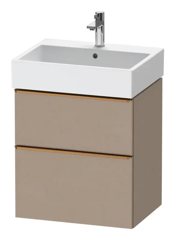 Markenprodukt Duravit D-Neo Waschtischunterschrank mit 2 Auszügen Griff Bronze Gebürstet 584 x 625 x 442 mm - Leinen Matt