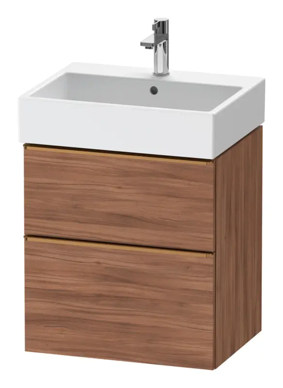 Duravit D-Neo Waschtischunterschrank mit 2 Auszügen Griff Bronze Gebürstet 584 x 625 x 442 mm - Nussbaum Natur Matt Top-Preis