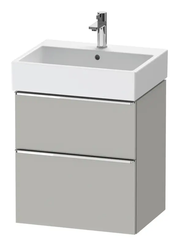 Duravit D-Neo Waschtischunterschrank mit 2 Auszügen Griff Bronze Gebürstet 584 x 625 x 442 mm - Betongrau Matt Neu
