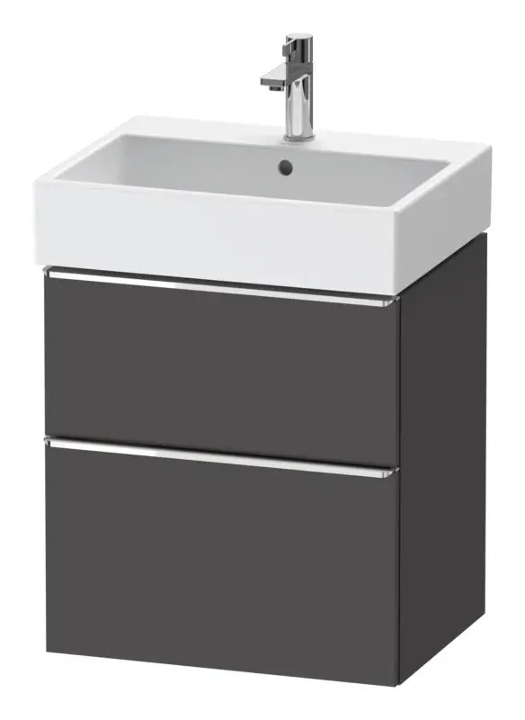 Preisreduziert Duravit D-Neo Waschtischunterschrank mit 2 Auszügen Griff Chrom Hochglanz 584 x 625 x 442 mm - Graphit Matt