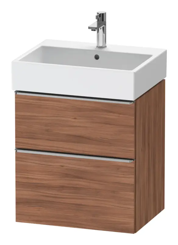 Duravit D-Neo Waschtischunterschrank mit 2 Auszügen Griff Edelstahl Gebürstet 584 x 625 x 442 mm - Nussbaum Natur Matt Top-Preis