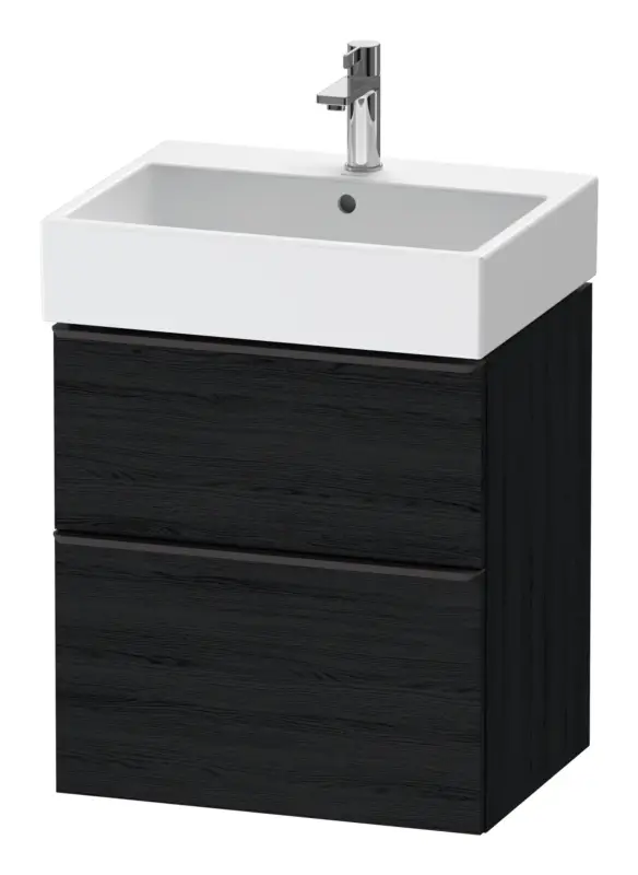 Preisknaller Duravit D-Neo Waschtischunterschrank mit 2 Auszügen Griff Diamantschwarz Matt 584 x 625 x 442 mm - Eiche Schwarz Matt