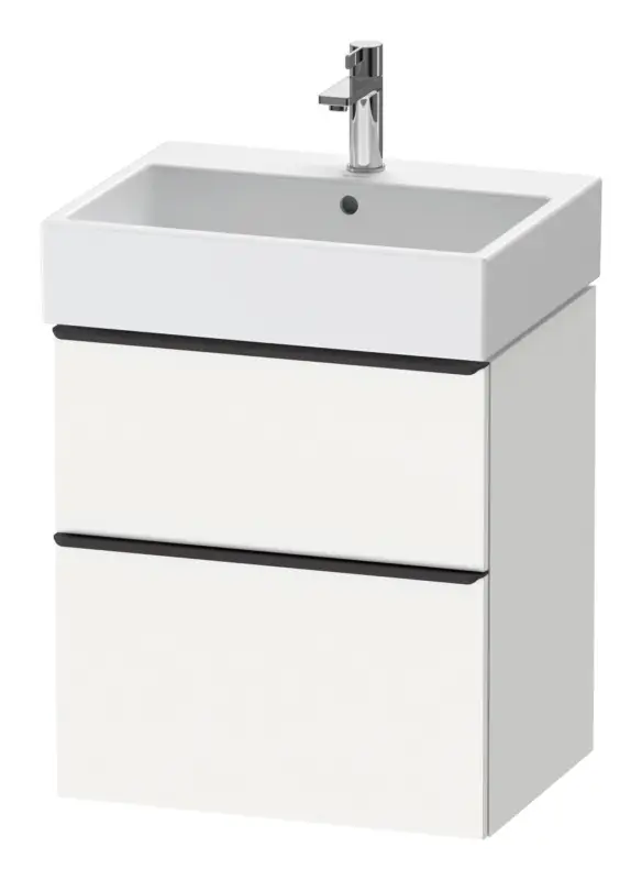 Duravit D-Neo Waschtischunterschrank mit 2 Auszügen Griff Diamantschwarz Matt 584 x 625 x 442 mm - Weiß Matt Letzte Chance