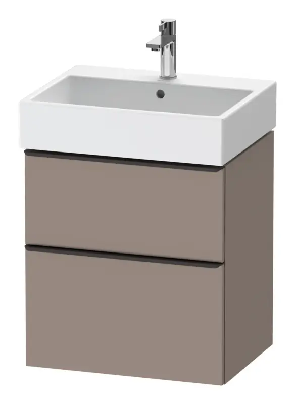 Duravit D-Neo Waschtischunterschrank mit 2 Auszügen Griff Diamantschwarz Matt 584 x 625 x 442 mm - Basalt Matt Top-Preis