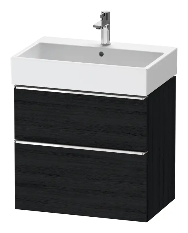 Geprüft Duravit D-Neo Waschtischunterschrank mit 2 Auszügen Griff Chrom Hochglanz 684 x 625 x 442 mm - Eiche Schwarz Matt