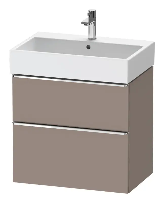 Duravit D-Neo Waschtischunterschrank mit 2 Auszügen Griff Chrom Hochglanz 684 x 625 x 442 mm - Basalt Matt Echt
