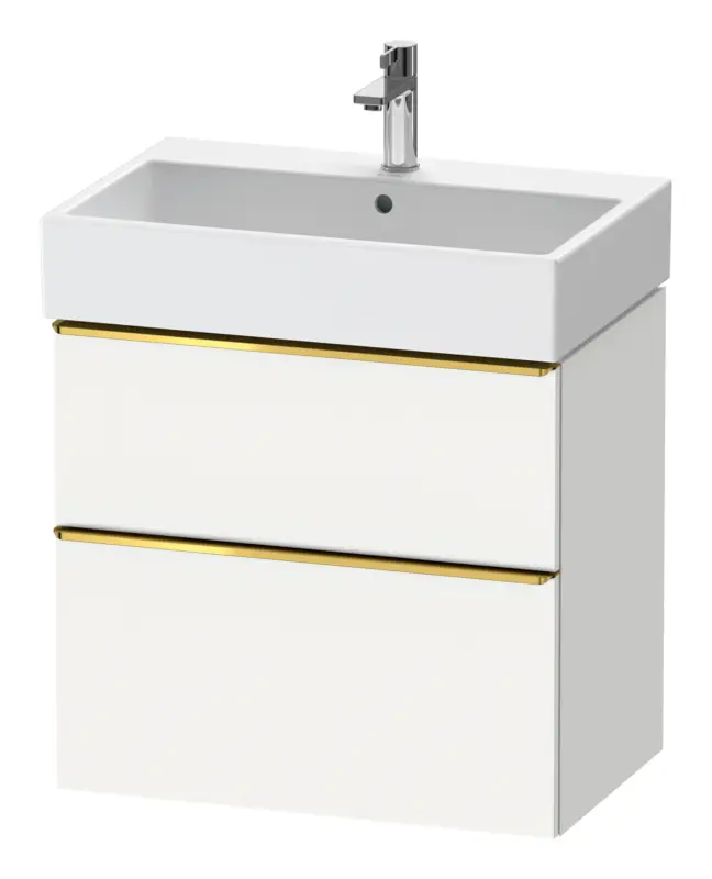 Duravit D-Neo Waschtischunterschrank mit 2 Auszügen Griff Gold Poliert 684 x 625 x 442 mm - Weiß Matt Neu