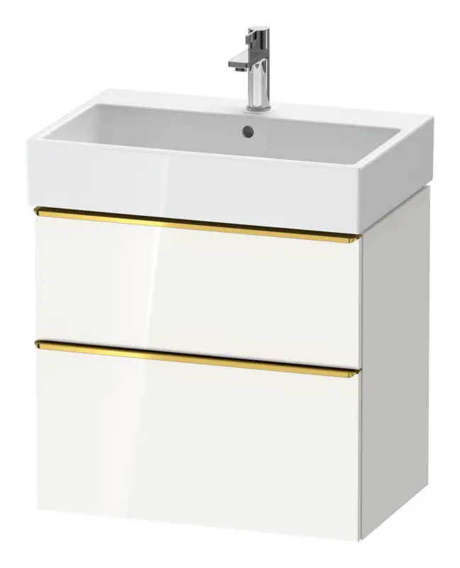 Billig Duravit D-Neo Waschtischunterschrank mit 2 Auszügen Griff Gold Poliert 684 x 625 x 442 mm - Weiß Hochglanz