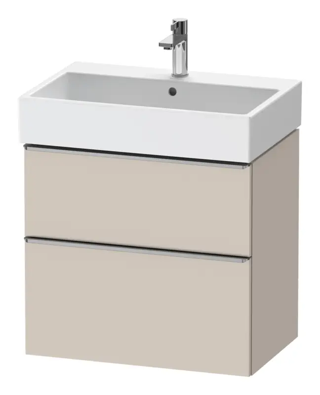 Garantierte Lieferung Duravit D-Neo Waschtischunterschrank mit 2 Auszügen Griff Edelstahl Gebürstet 684 x 625 x 442 mm - Taupe Matt