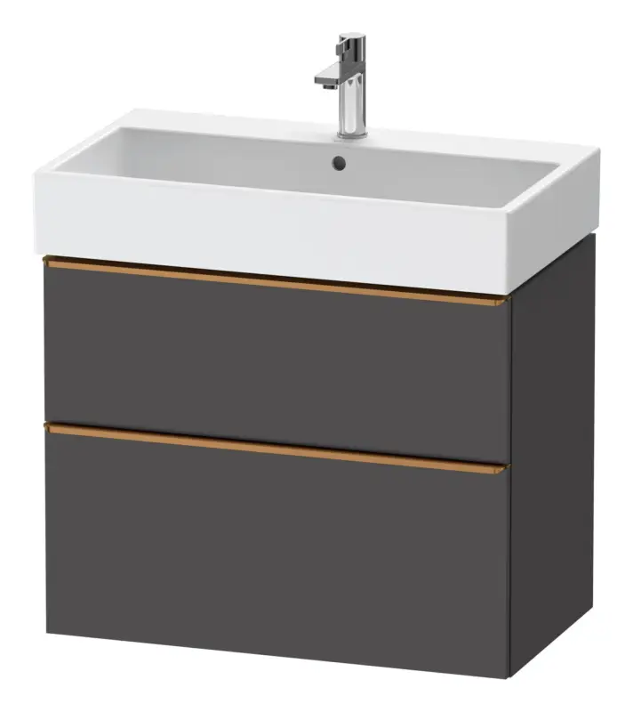 Rabatt Duravit D-Neo Waschtischunterschrank mit 2 Auszügen Griff Bronze Gebürstet 784 x 625 x 442 mm - Graphit Matt