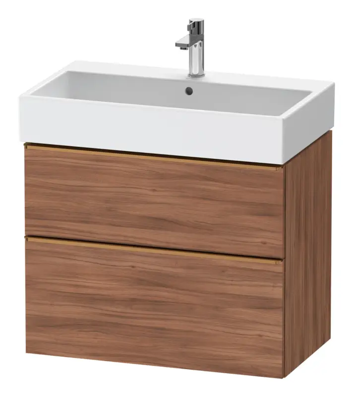 Duravit D-Neo Waschtischunterschrank mit 2 Auszügen Griff Bronze Gebürstet 784 x 625 x 442 mm - Nussbaum Natur Matt Beliebt