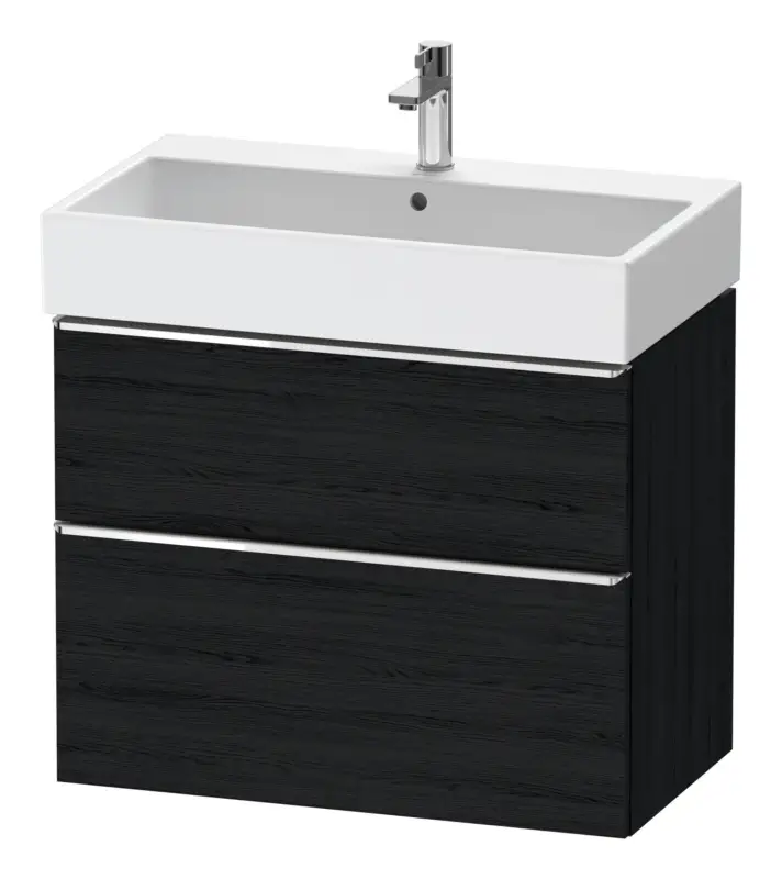 Duravit D-Neo Waschtischunterschrank mit 2 Auszügen Griff Chrom Hochglanz 784 x 625 x 442 mm - Eiche Schwarz Matt Top-Seller