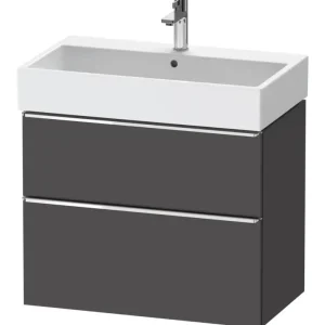 Zertifiziert Duravit D-Neo Waschtischunterschrank mit 2 Auszügen Griff Chrom Hochglanz 784 x 625 x 442 mm - Graphit Matt