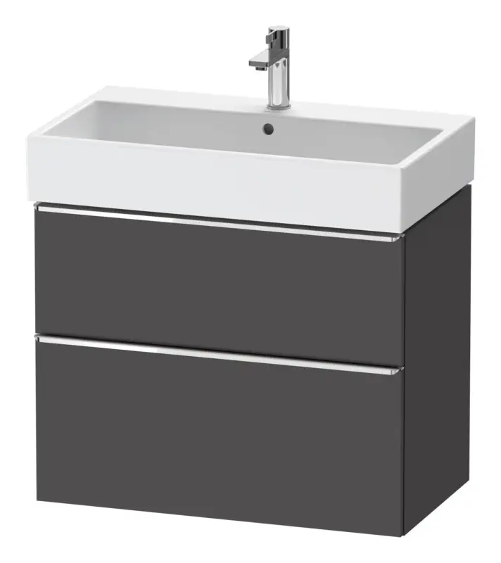 Zertifiziert Duravit D-Neo Waschtischunterschrank mit 2 Auszügen Griff Chrom Hochglanz 784 x 625 x 442 mm - Graphit Matt