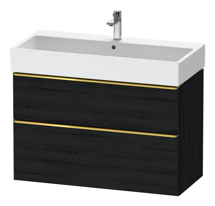Sofort Bestellen Duravit D-Neo Waschtischunterschrank mit 2 Auszügen Griff Gold Poliert 984 x 625 x 442 mm - Eiche Schwarz Matt