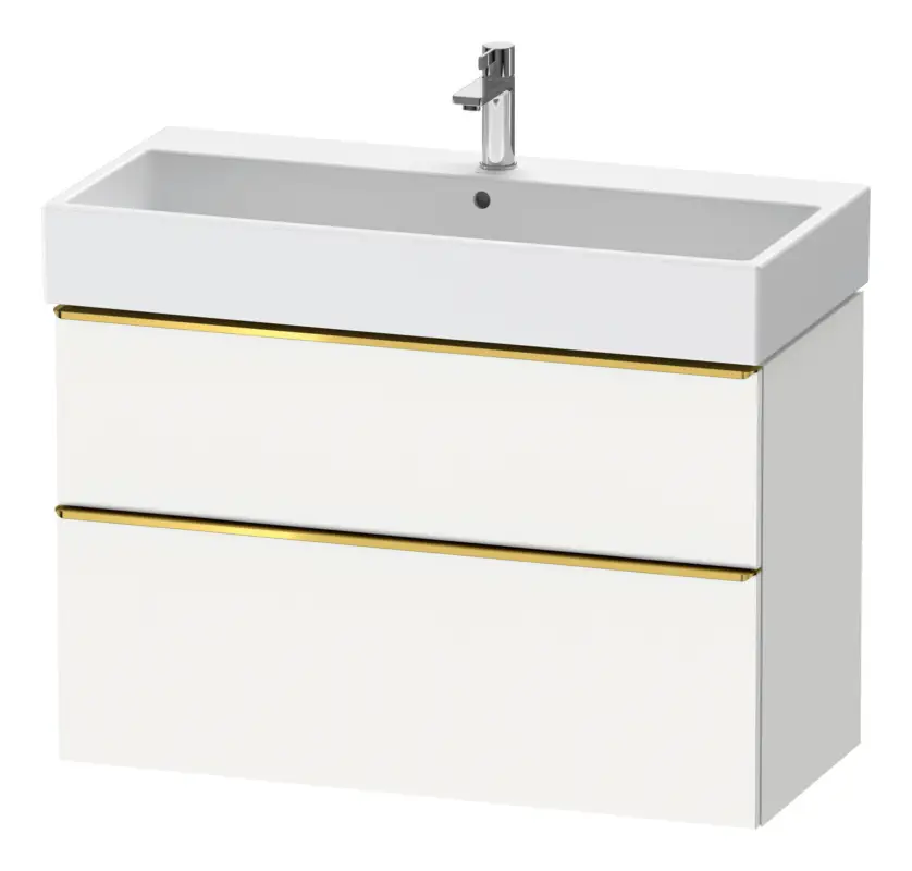 Sichere Zahlung Duravit D-Neo Waschtischunterschrank mit 2 Auszügen Griff Gold Poliert 984 x 625 x 442 mm - Weiß Matt