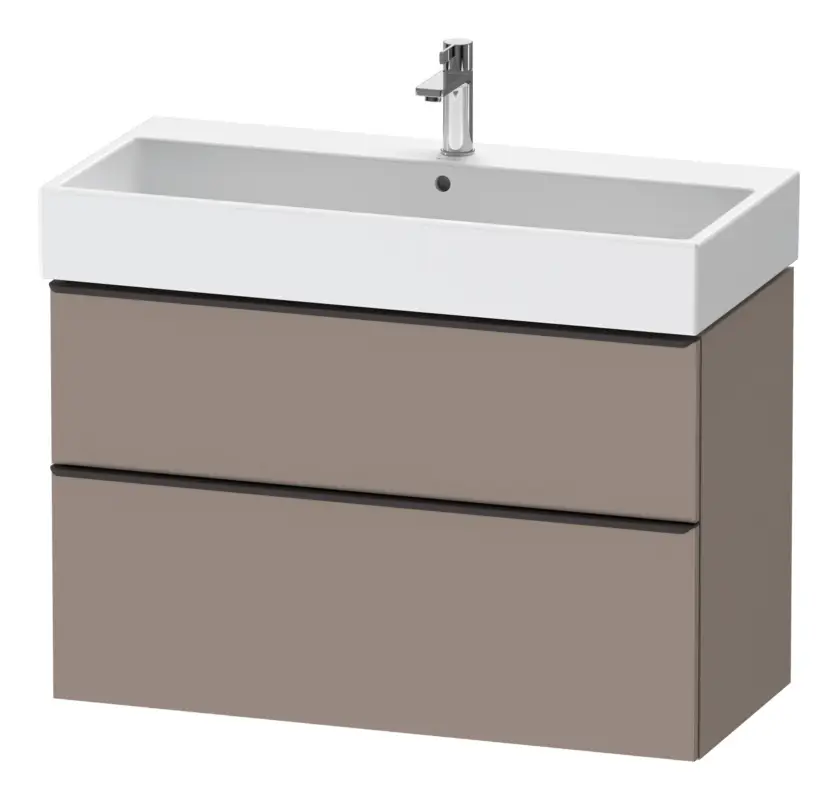 Duravit D-Neo Waschtischunterschrank mit 2 Auszügen Griff Diamantschwarz Matt 984 x 625 x 442 mm - Basalt Matt Online Kaufen