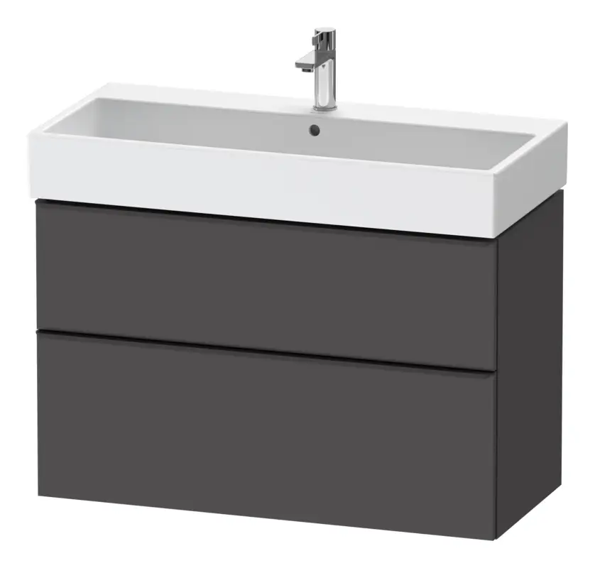 Meistverkauft Duravit D-Neo Waschtischunterschrank mit 2 Auszügen Griff Diamantschwarz Matt 984 x 625 x 442 mm - Graphit Matt
