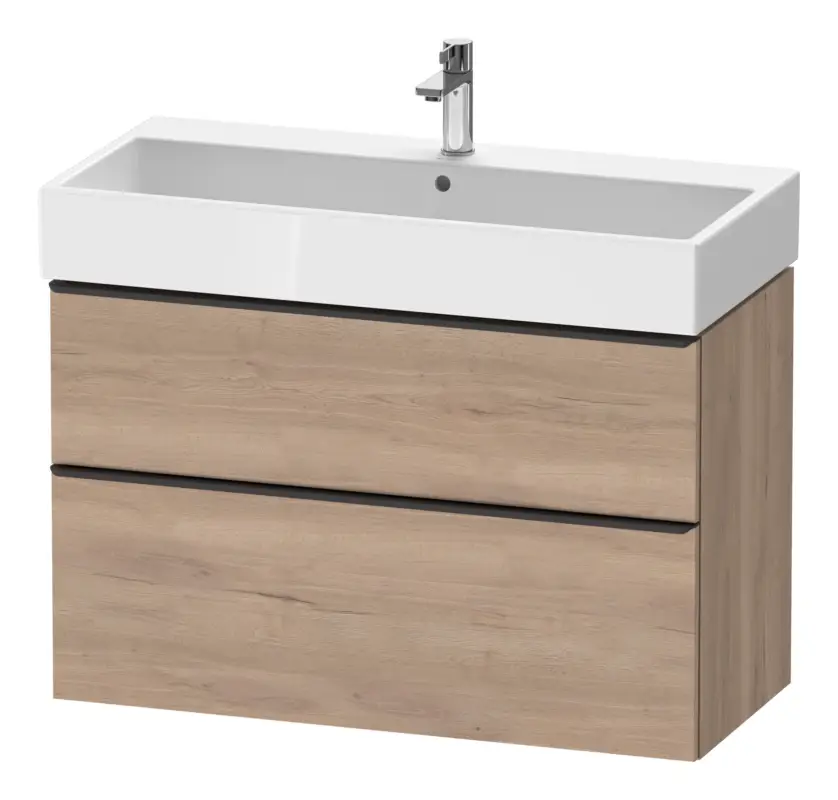 Duravit D-Neo Waschtischunterschrank mit 2 Auszügen Griff Diamantschwarz Matt 984 x 625 x 442 mm - Eiche Marmoriert Matt Wochenendangebot