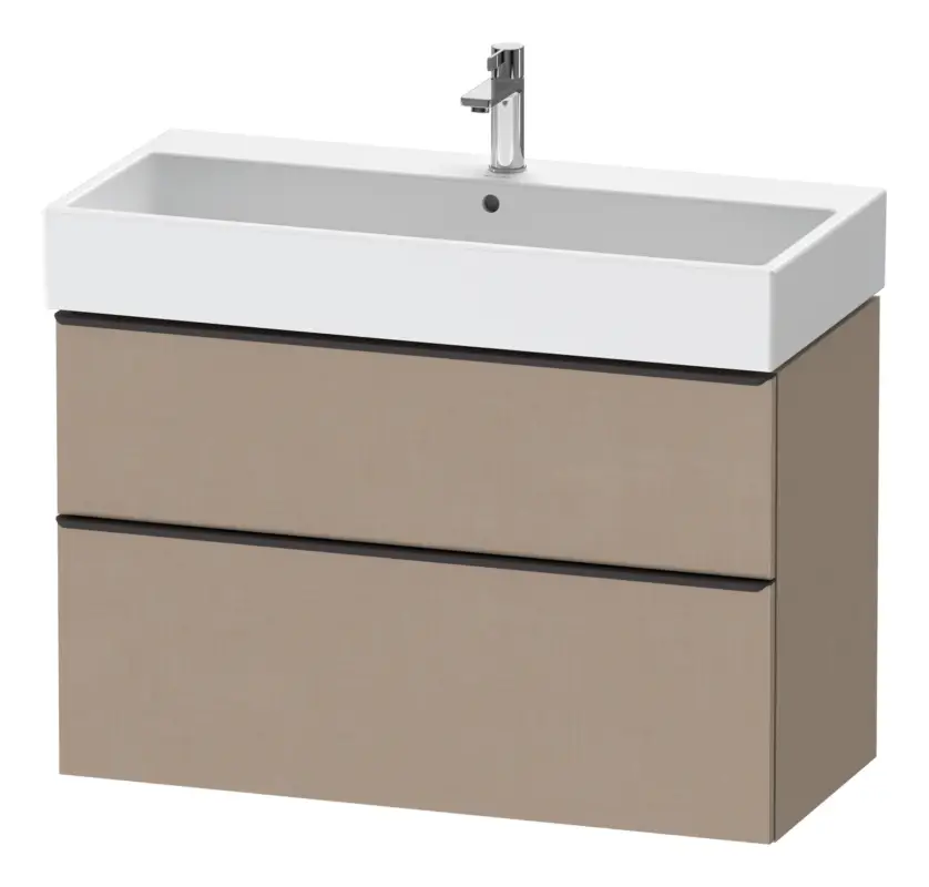 Duravit D-Neo Waschtischunterschrank mit 2 Auszügen Griff Diamantschwarz Matt 984 x 625 x 442 mm - Leinen Matt Garantierte Lieferung