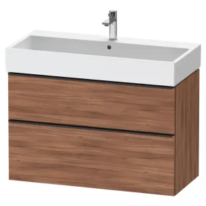 Wochenendangebot Duravit D-Neo Waschtischunterschrank mit 2 Auszügen Griff Diamantschwarz Matt 984 x 625 x 442 mm - Nussbaum Natur Matt