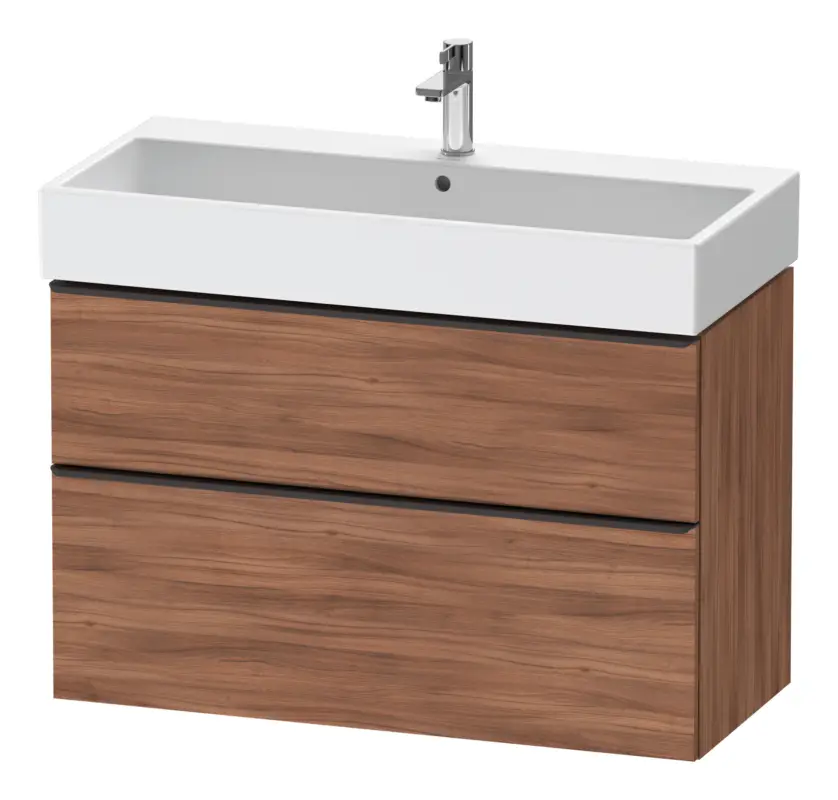 Wochenendangebot Duravit D-Neo Waschtischunterschrank mit 2 Auszügen Griff Diamantschwarz Matt 984 x 625 x 442 mm - Nussbaum Natur Matt