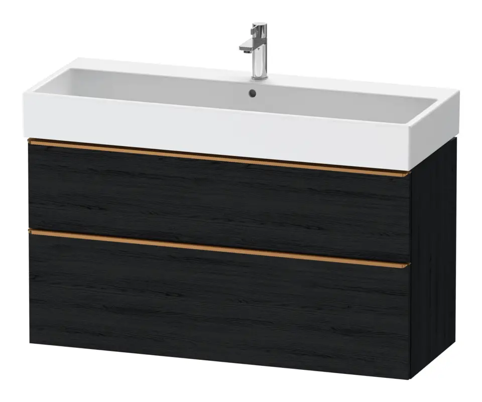 Finale Aktion Duravit D-Neo Waschtischunterschrank mit 2 Auszügen Griff Bronze Gebürstet 1184 x 625 x 442 mm - Eiche Schwarz Matt