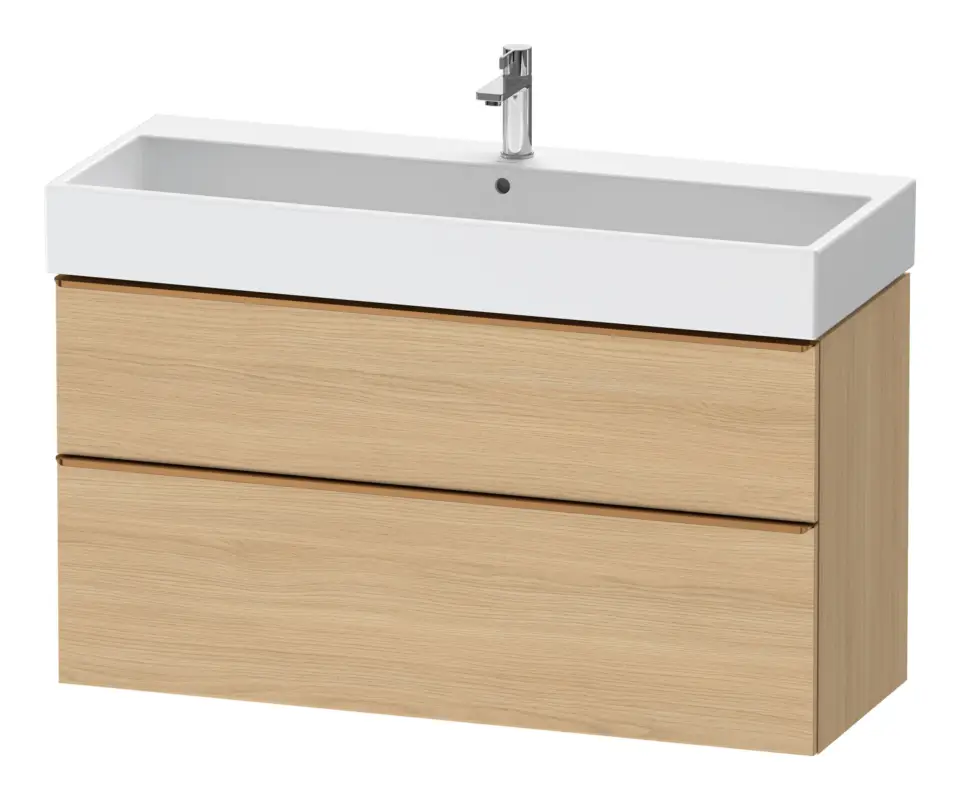 Expressversand Duravit D-Neo Waschtischunterschrank mit 2 Auszügen Griff Bronze Gebürstet 1184 x 625 x 442 mm - Eiche Natur Matt