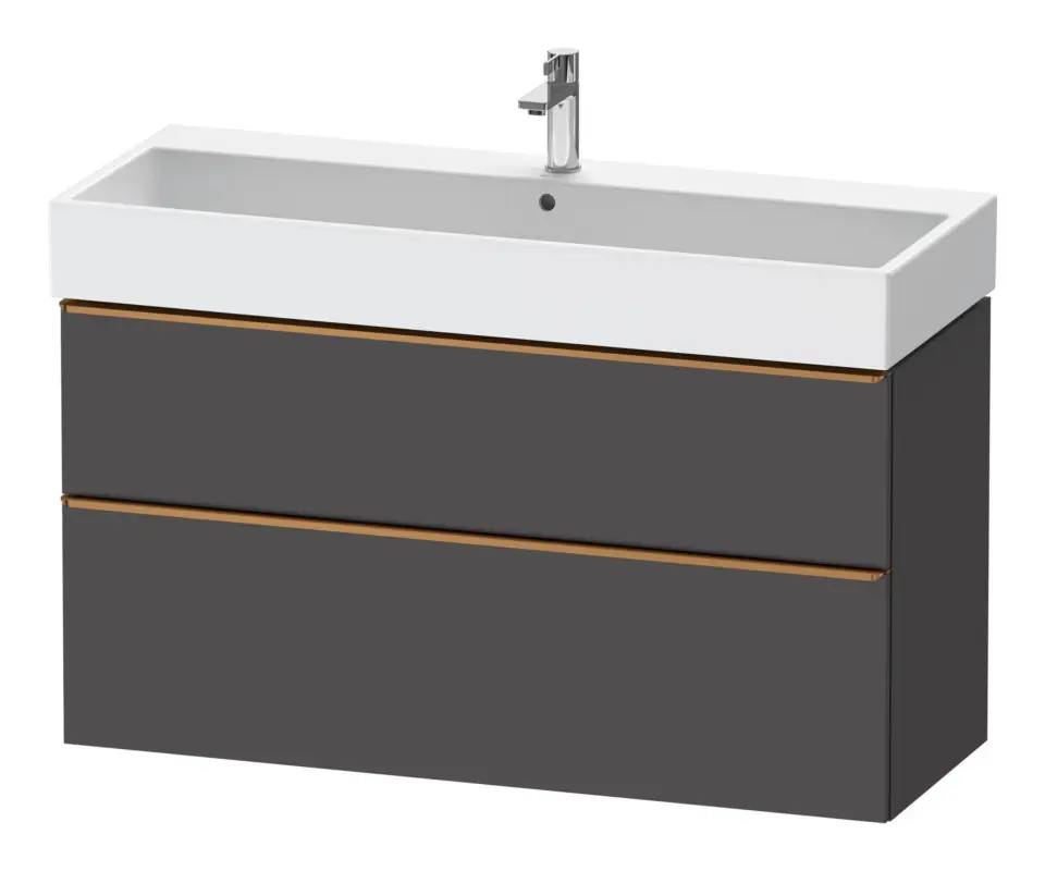 Schneller Versand Duravit D-Neo Waschtischunterschrank mit 2 Auszügen Griff Bronze Gebürstet 1184 x 625 x 442 mm - Graphit Matt