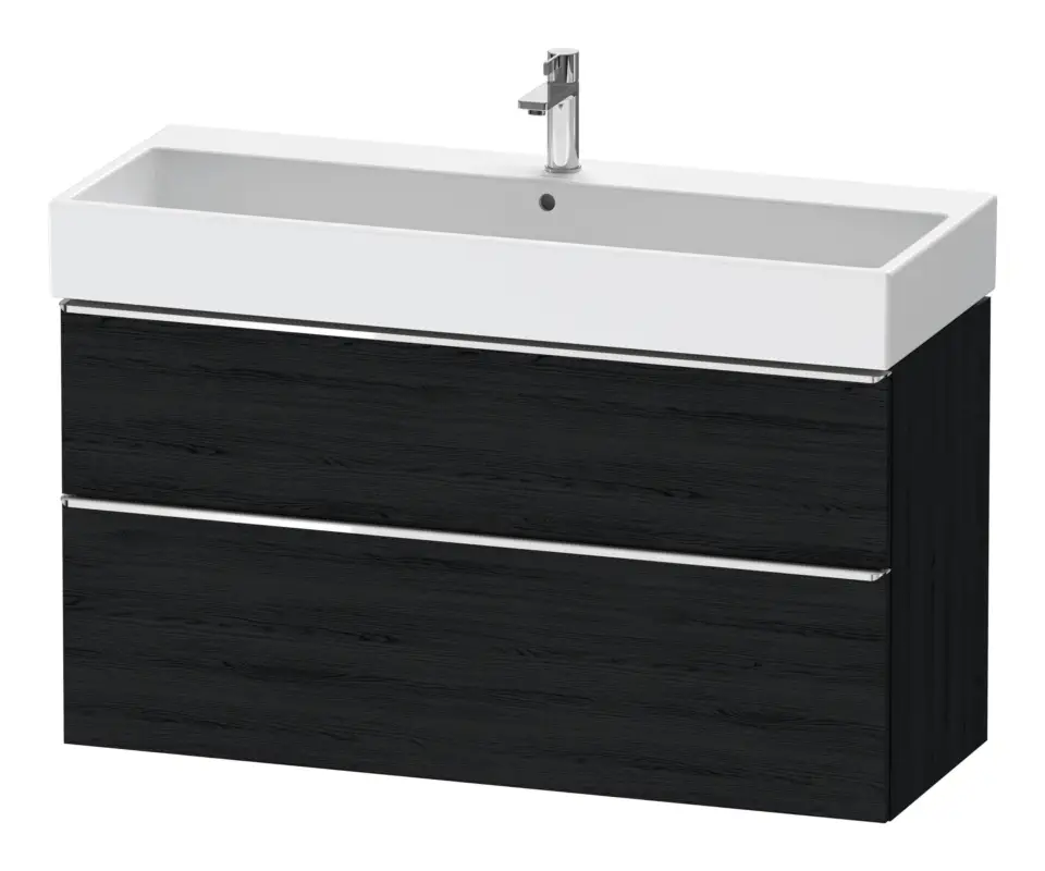 Duravit D-Neo Waschtischunterschrank mit 2 Auszügen Griff Chrom Hochglanz 1184 x 625 x 442 mm - Eiche Schwarz Matt Meistverkauft
