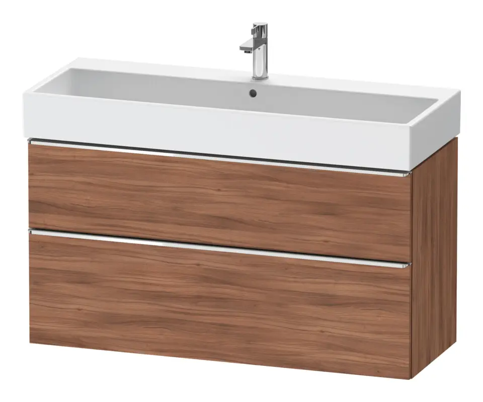 Nur Heute Duravit D-Neo Waschtischunterschrank mit 2 Auszügen Griff Chrom Hochglanz 1184 x 625 x 442 mm - Nussbaum Matt